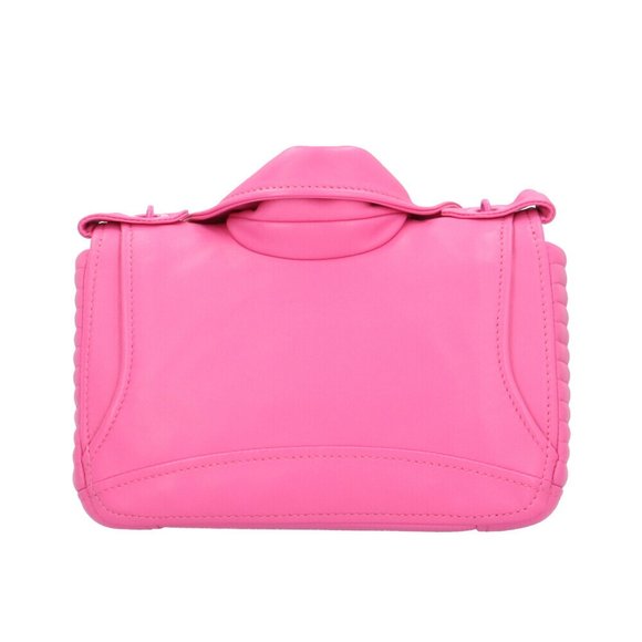 MOSCHINO Biker Shoulder Bag Leather Pink Women - Picture 3 of 9